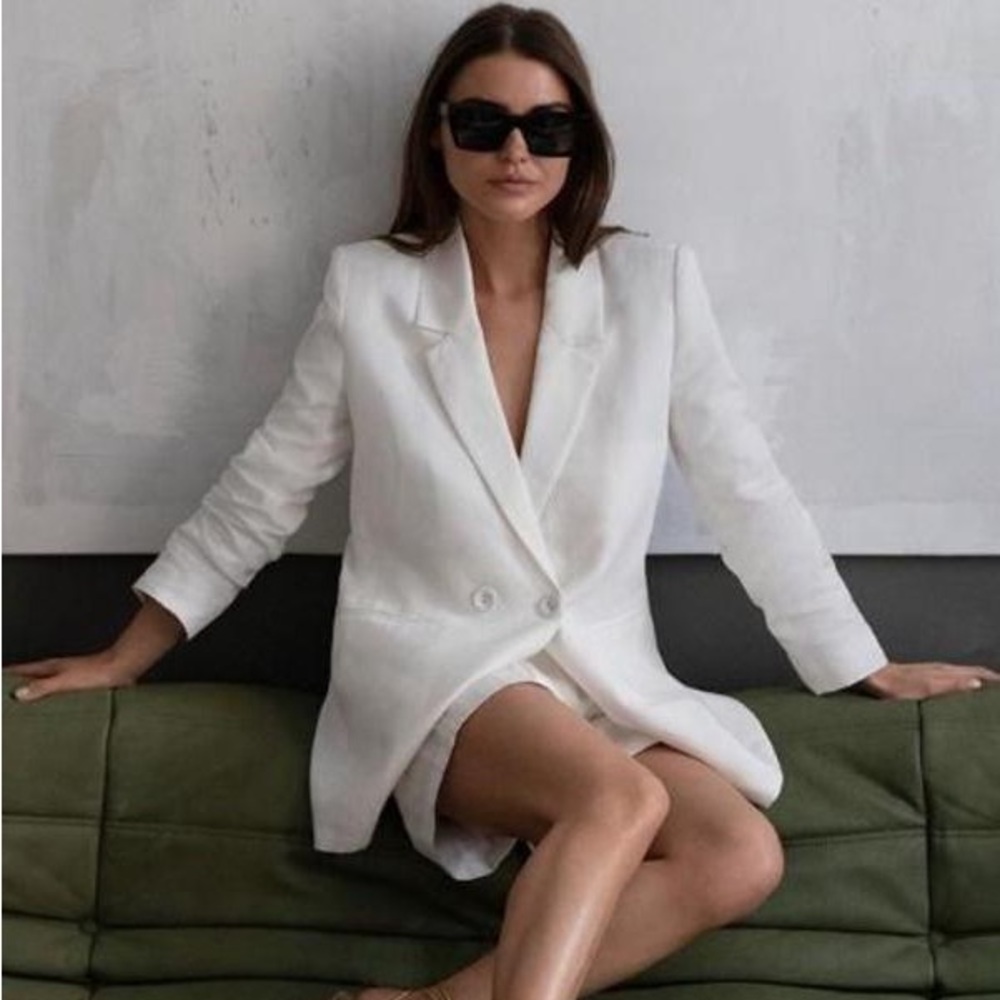 Anine Bing white Madeleine blazer
